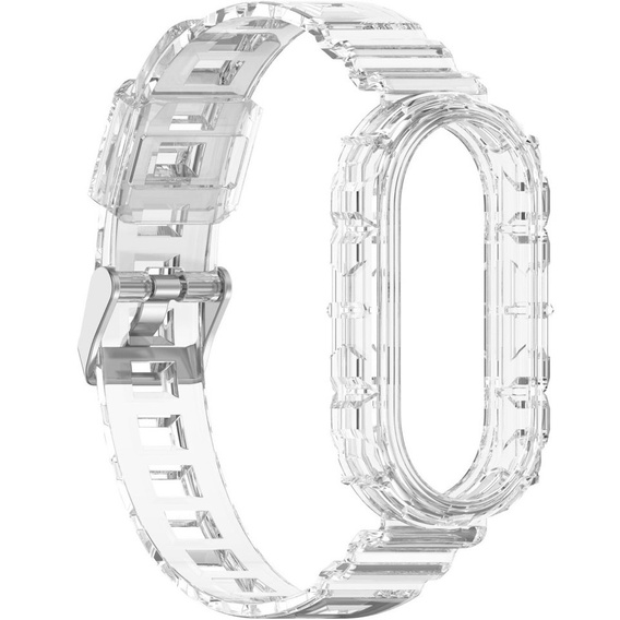Pasek Silikonowy do Xiaomi Smart Band 10 / 9 / 8, Przezroczysty, Bezbarwny
