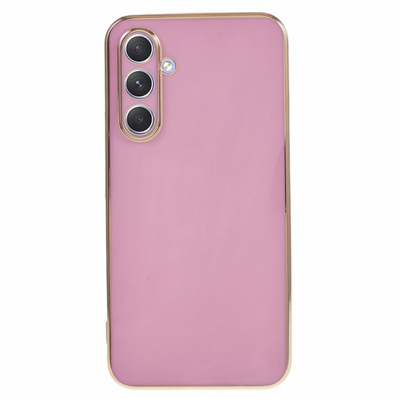 Etui do Samsung Galaxy A15, Glamour CamShield, fioletowe + szkło 9H