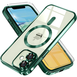 Etui do iPhone 11, Electro MagSafe, zielone + Szkło na ekran