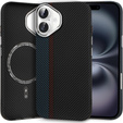 Etui do iPhone 16, Carbon Fiber MagSafe, czarne / niebieskie