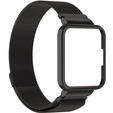 Pasek Bransoleta Milanese z Etui do Xiaomi Redmi Watch 2 Lite, Czarny