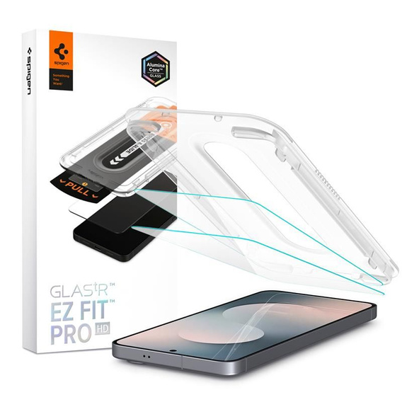 Szkło hartowane Spigen do Samsung Galaxy S25 FE, Glas.tr EZ Fit Pro HD 2-Pack