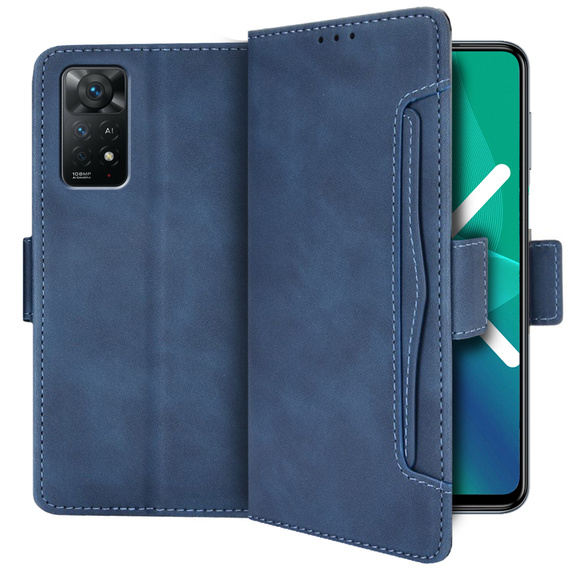 Etui z klapką do Xiaomi Redmi Note 11 Pro 4G/5G, Card Slot, niebieskie