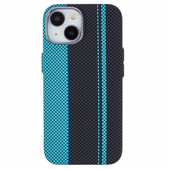 Etui do iPhone 13, Carbon Fiber MagSafe, czarne / niebieskie