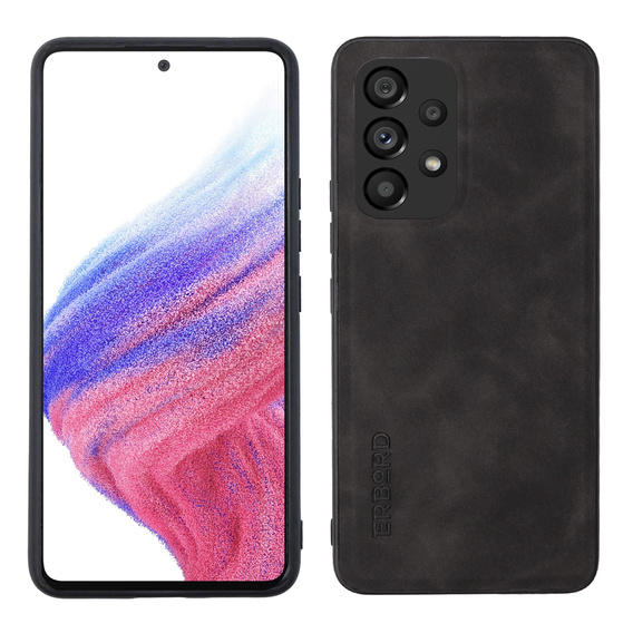 Etui do Samsung Galaxy A53, ERBORD Business, z blaszką do uchwytów samochodowych, szare