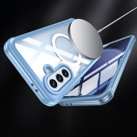Etui do Samsung Galaxy A36 5G / Samsung Galaxy A56 5G, Shockproof, ze szkłem, do MagSafe, niebieskie