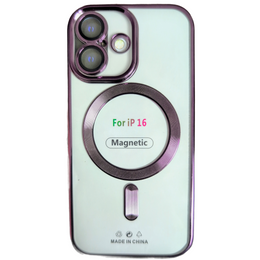 Etui do iPhone 16, Electro MagSafe, fioletowe + Szkło na ekran