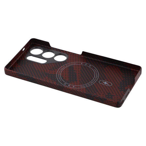 Etui do Samsung Galaxy S25 Ultra, Aramid Fiber MagSafe, czarne / czerwone