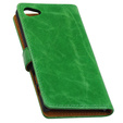 SHTL Etui Genuine Leather Wallet Case do Sony Xperia Z5 Compact - Green
