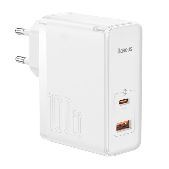 Baseus GaN5 Pro Ładowarka Sieciowa 100W + Kabel USB-C, White