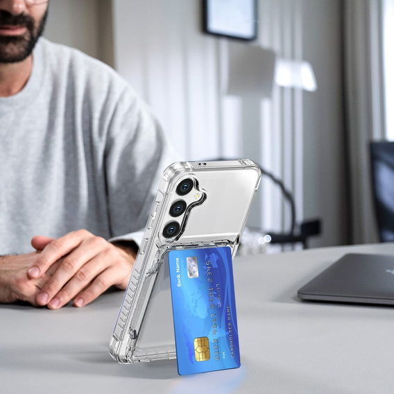 Etui do Samsung Galaxy S24+ Plus, Card Holder, przezroczyste