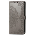 Etui z klapką do Motorola Edge 50 Pro, Mandala, szare
