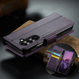 Etui z klapką CASEME do Samsung Galaxy Z Fold7 5G Litchi Wallet – fioletowe