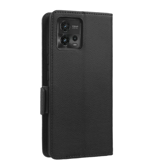 Etui z klapką do Motorola Moto G72, Wallet Litchi Magnet, czarne