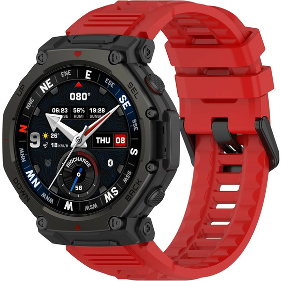 Pasek Silikonowy do Amazfit T-Rex 3 Pro, czerwony