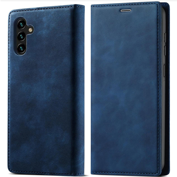Etui z klapką do Samsung Galaxy A17 5G, Smart Suede - granatowe