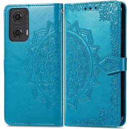 Etui z klapką do Motorola Moto E14, Mandala, niebieskie
