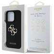 Etui GUESS do iPhone 16 Pro, Grained Big 4G and Classic Logo, czarne