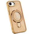 Etui do iPhone 16e, Glittery Magnetic Kickstand, różowe rose gold
