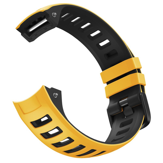 Pasek silikonowy dwukolorowy do Garmin Instinct – żółto-czarny