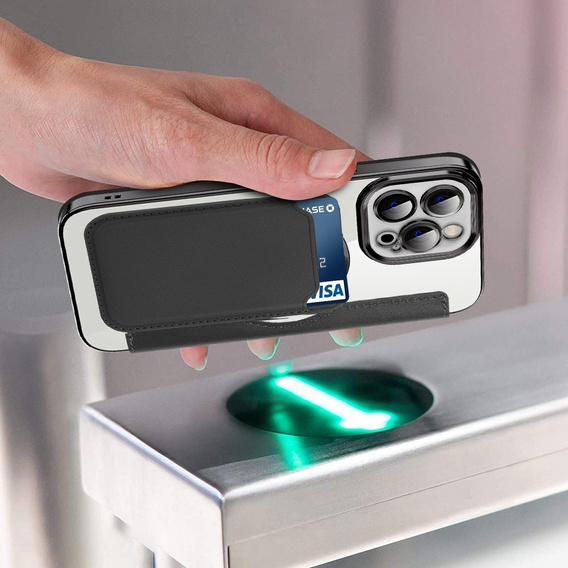 Etui z klapką do iPhone 12 Pro, RFID Wallet MagSafe z ochroną aparatu, czarne
