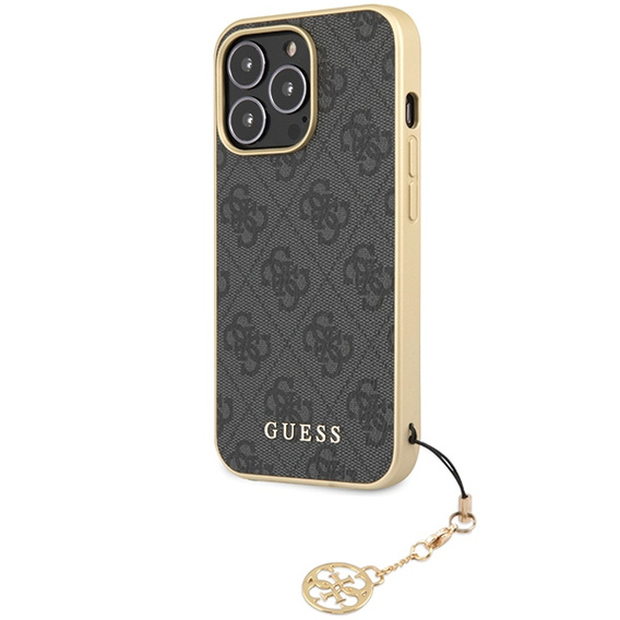 Etui GUESS do iPhone 14 Pro Max, 4G Charms Collection, szare