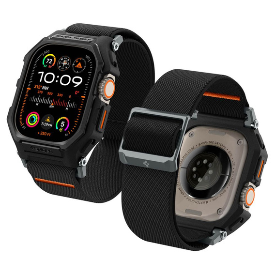 Pasek z etui Spigen do Apple Watch Ultra 1/2/3 49mm, Lite Fit Pro, Czarny