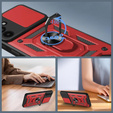 Etui pancerne do Samsung Galaxy S25 FE, CamShield Slide, czerwone