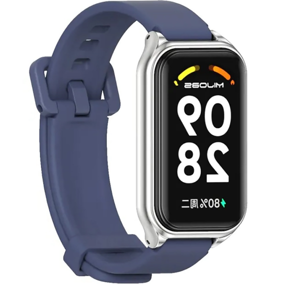 Pasek Silikonowy do Xiaomi Redmi Smart Band 2 / Xiaomi Smart Mi Band 8 Active, Granatowy