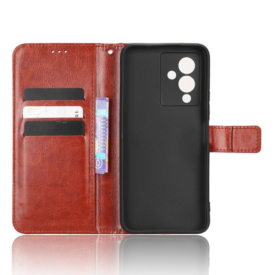 Etui z klapką do Infinix Note 12 5G, Crazy Horse Wallet, brązowe