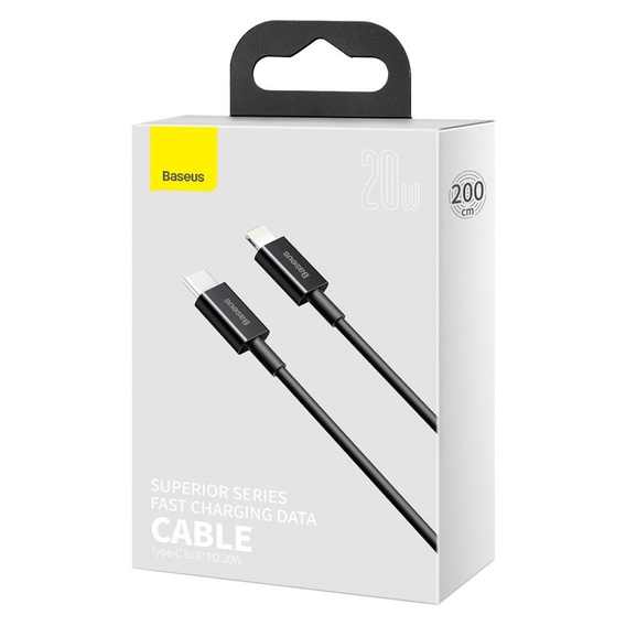 Baseus Superior PD – kabel USB-C do Lightning 2 m 20W - czarny