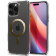 Etui z MagSafe Spigen do iPhone 16 Pro Max, Ultra Hybrid, przezroczyste / złote + Szkło Hartowane 9H