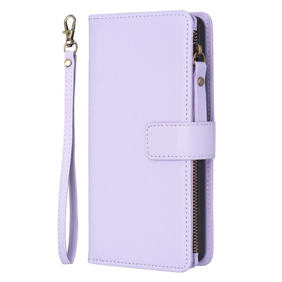 Etui z klapką do Samsung Galaxy A25 5G, Wallet Zipper Pocket, fioletowe