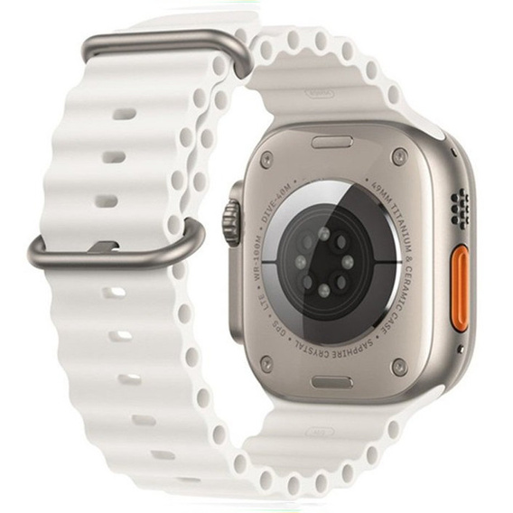 Pasek Silikonowy do Apple Watch 1/2/3/4/5/6/7/8/9/10/11/SE 38/40/41/42mm, Beżowy