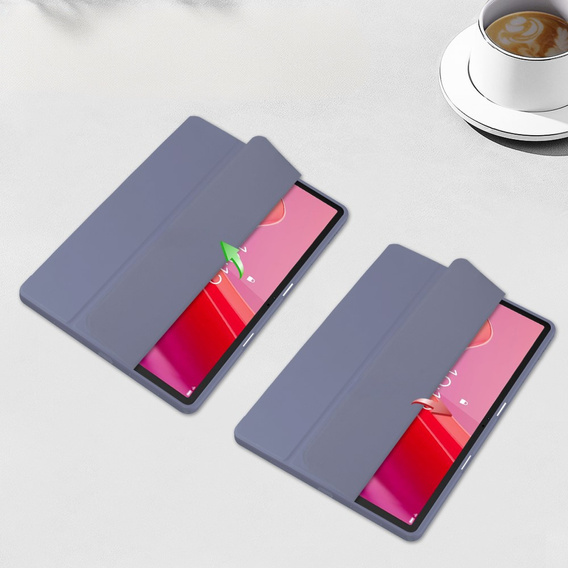 Etui z przezroczystym akrylowym tyłem i miejscem na rysik do Lenovo Tab M11 – fioletowe