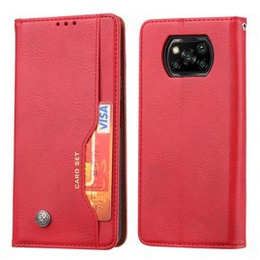 Etui Wallet do Poco X3 NFC / Poco X3 Pro, Card Set, Red