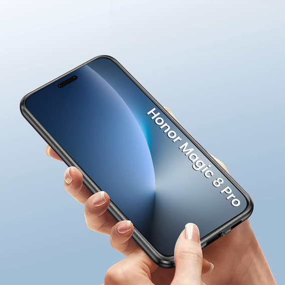 Etui do Honor Magic 8 Pro, Magnetic Dual Glass, czarne