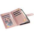 Etui z klapką do Samsung Galaxy S25 Edge, Rhombus Crossbody, różowe rose gold