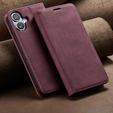 Etui do iPhone 17, ERBORD Vintage portfel z klapką, czerwone