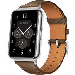 Pasek Skórzany do Huawei Watch Fit 2, z przeszyciami, Brązowy