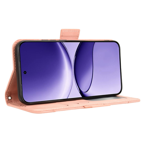 Etui z klapką do Xiaomi Poco F7, Card Slot, różowe