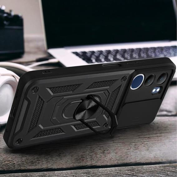 Etui pancerne do Vivo Y19s, CamShield Slide, czarne