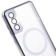 Etui Magnetic Dual Glass MagSafe do Samsung Galaxy S22, srebrne