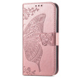 Etui z klapką do Realme C51, Butterfly, różowe rose gold