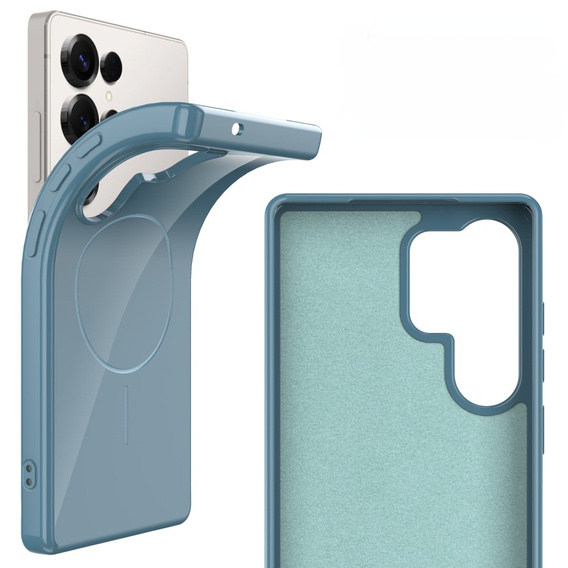 Etui do Samsung Galaxy S25 Ultra z paskiem, magnetyczne MagSafe  – niebieskie