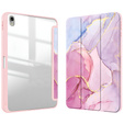 Etui do Samsung Galaxy Tab S11, Smartcase Hybrid, z miejscem na rysik, Marble różowe