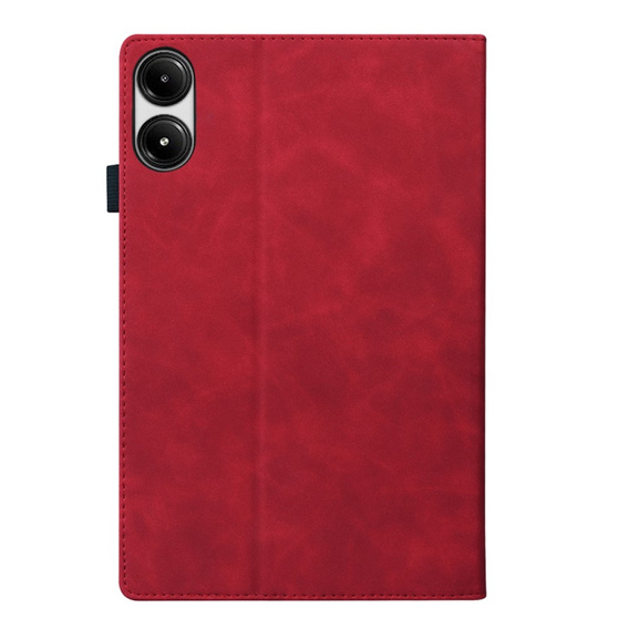 Etui z klapką i kieszonkami na karty do Xiaomi Redmi Pad 2 - Czerwone