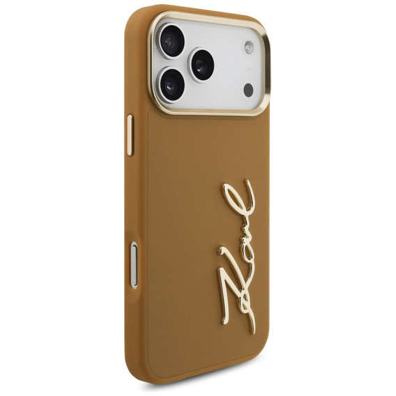 Etui Karl Lagerfeld do iPhone 17 Pro Max, Karl Script Logo, brązowe