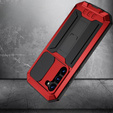 Etui pancerne do Samsung Galaxy S23, R-JUST CamShield Slide, czerwone / czarne