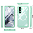 Etui do Samsung Galaxy S25 FE, Shockproof, ze szkłem, do MagSafe, zielone